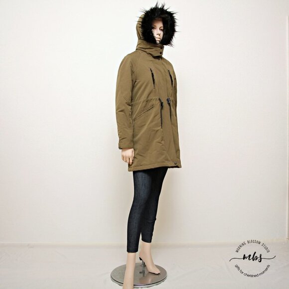 Zara Basic Olive Parka with Detachable Faux Fur Hoodie - Picture 5 of 12